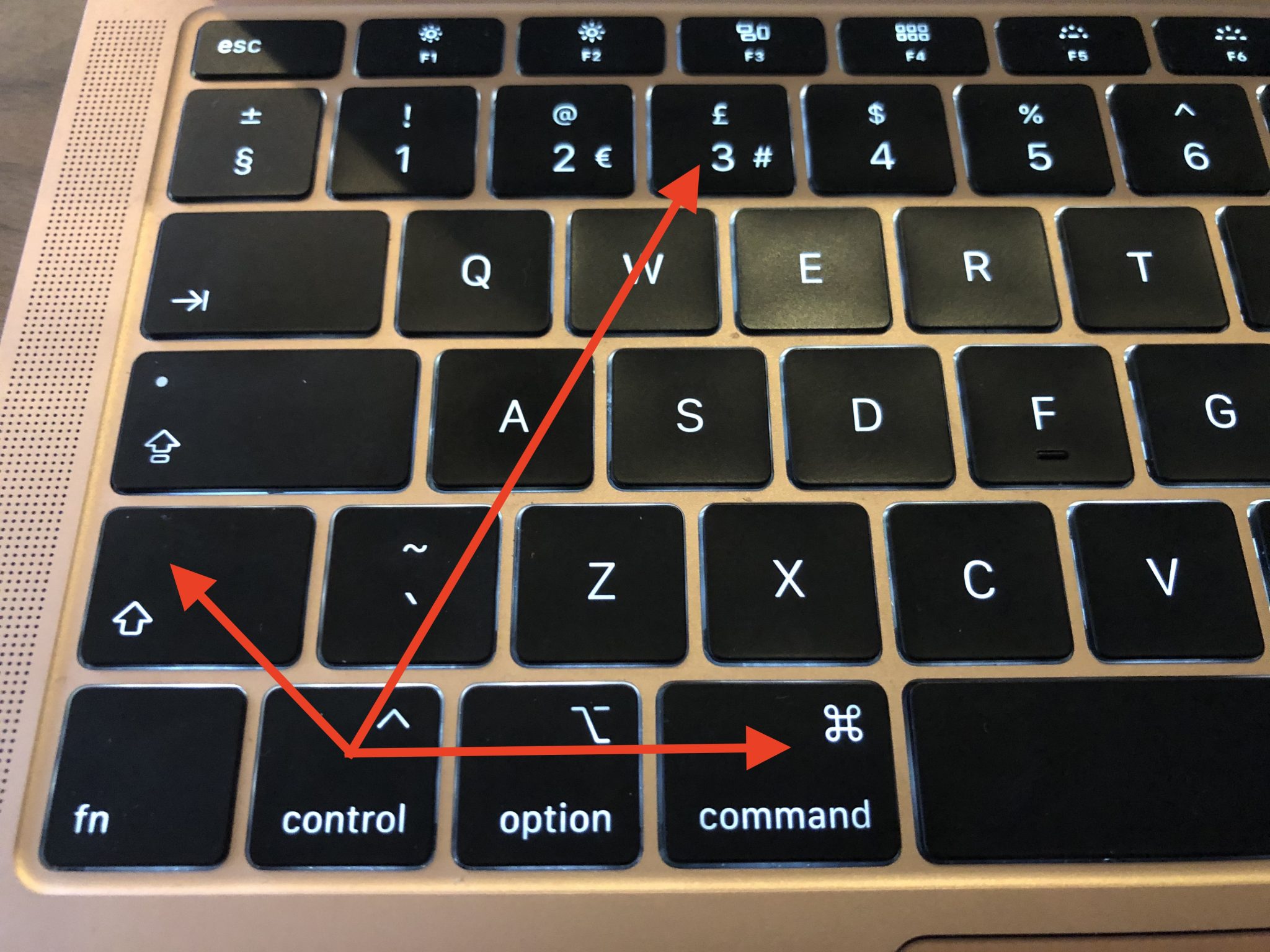 display shortcut keys for mac
